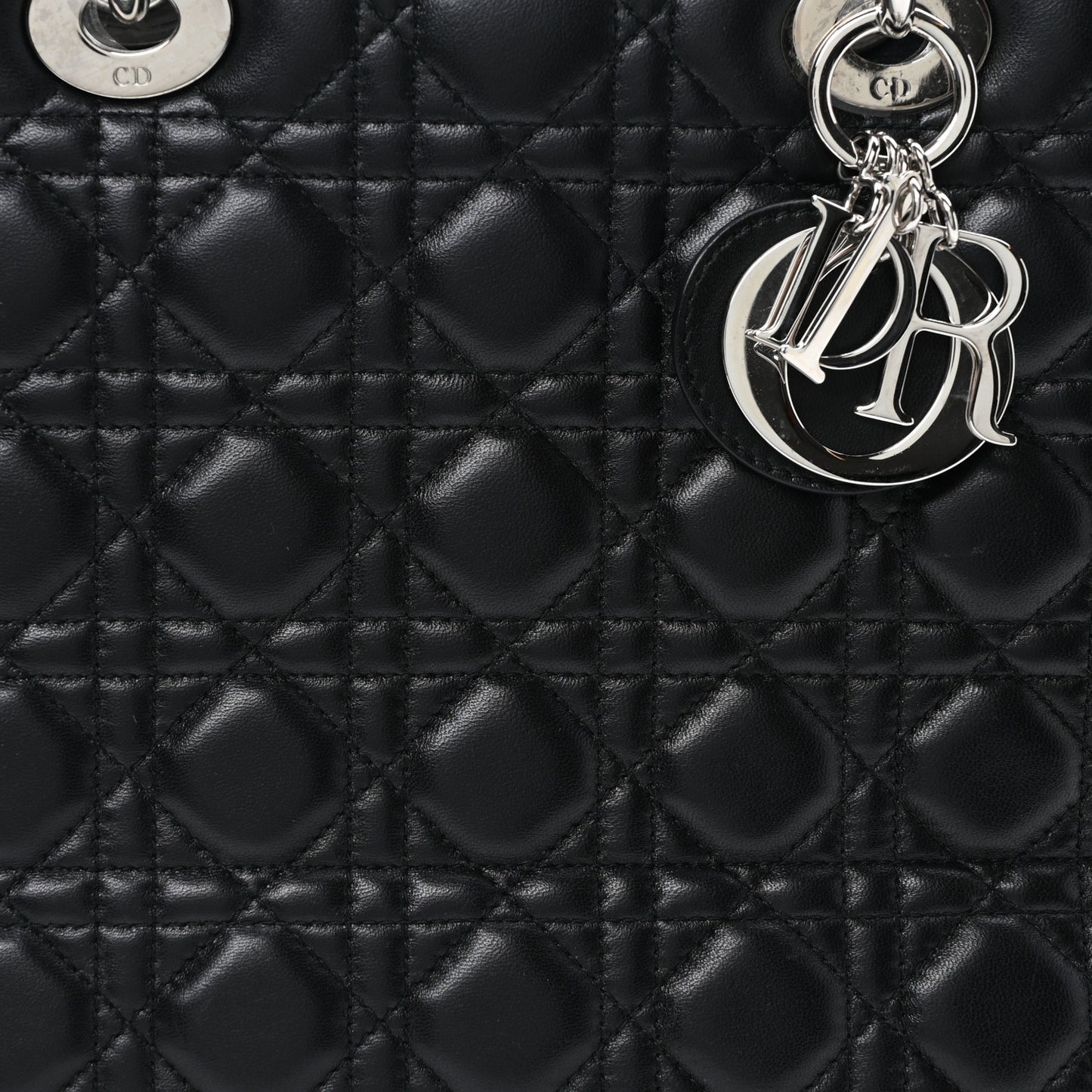 Lambskin Cannage Large Lady Dior Black