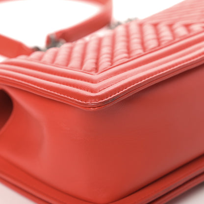 Chanel Wrinkled Lambskin Chevron Quilted Medium Boy Flap Orange 12 of 14