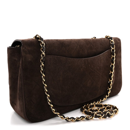Chanel Suede Calfskin Small Souplissimo Maxi Flap Dark Brown 3 of 11