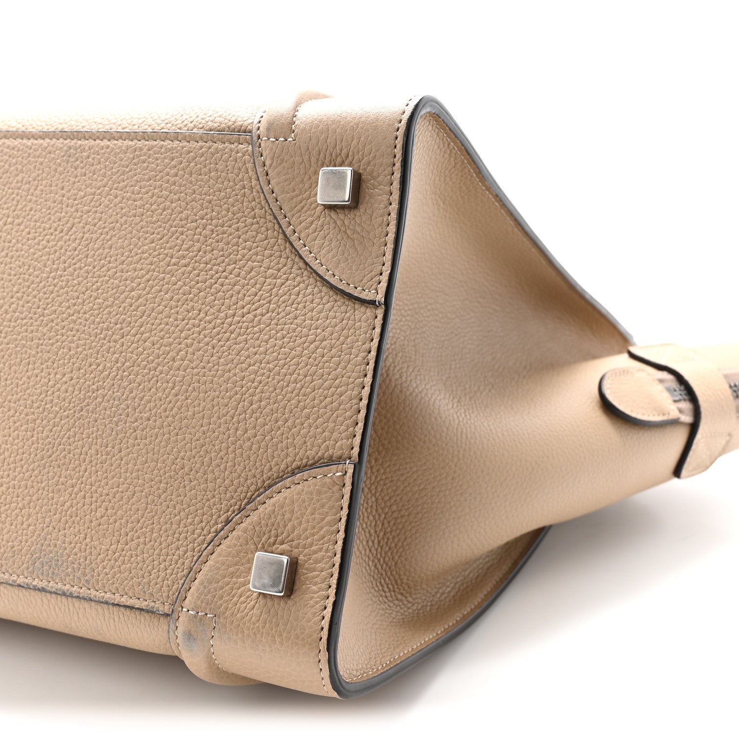 Celine Drummed Calfskin Mini Luggage Dune 9 of 9