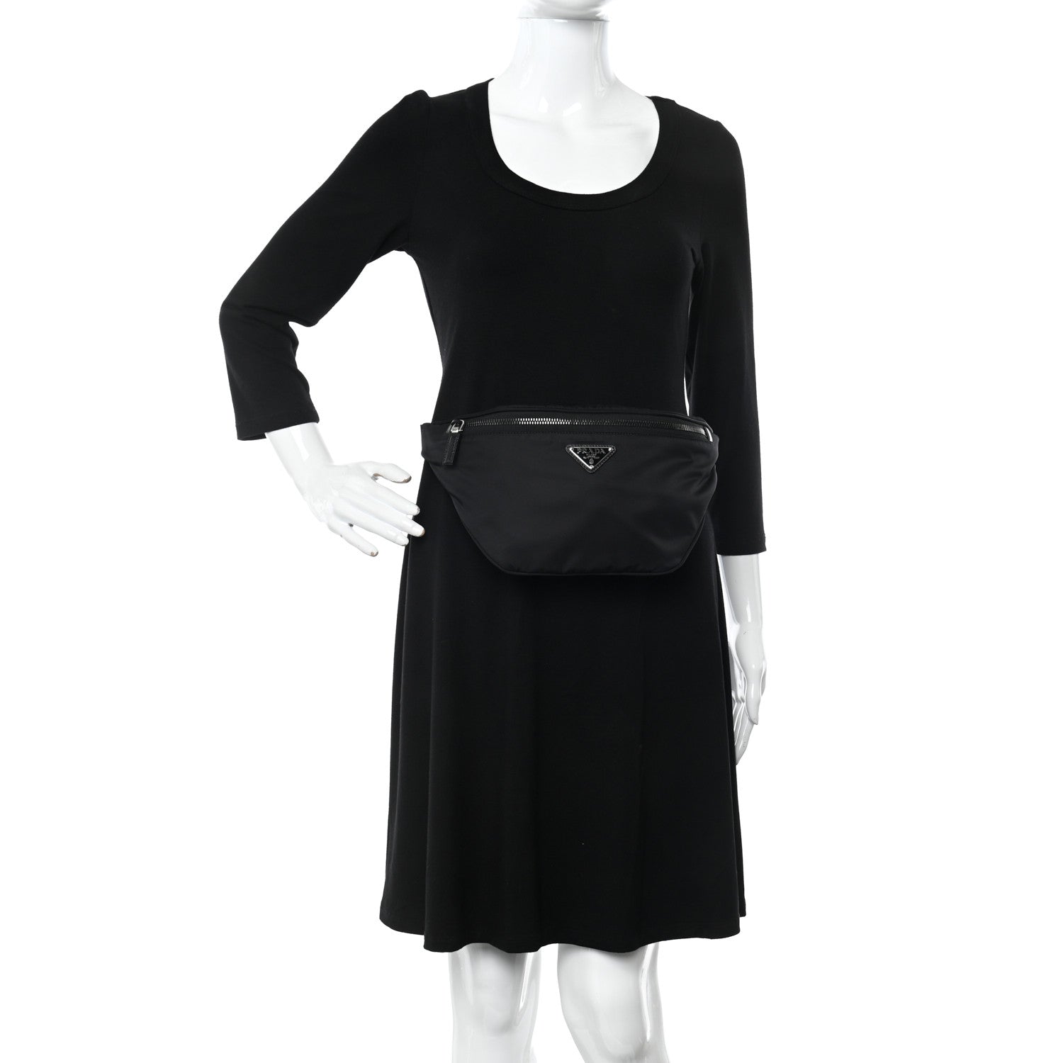 Prada Re-Nylon Saffiano Belt Bag Black 2 of 10