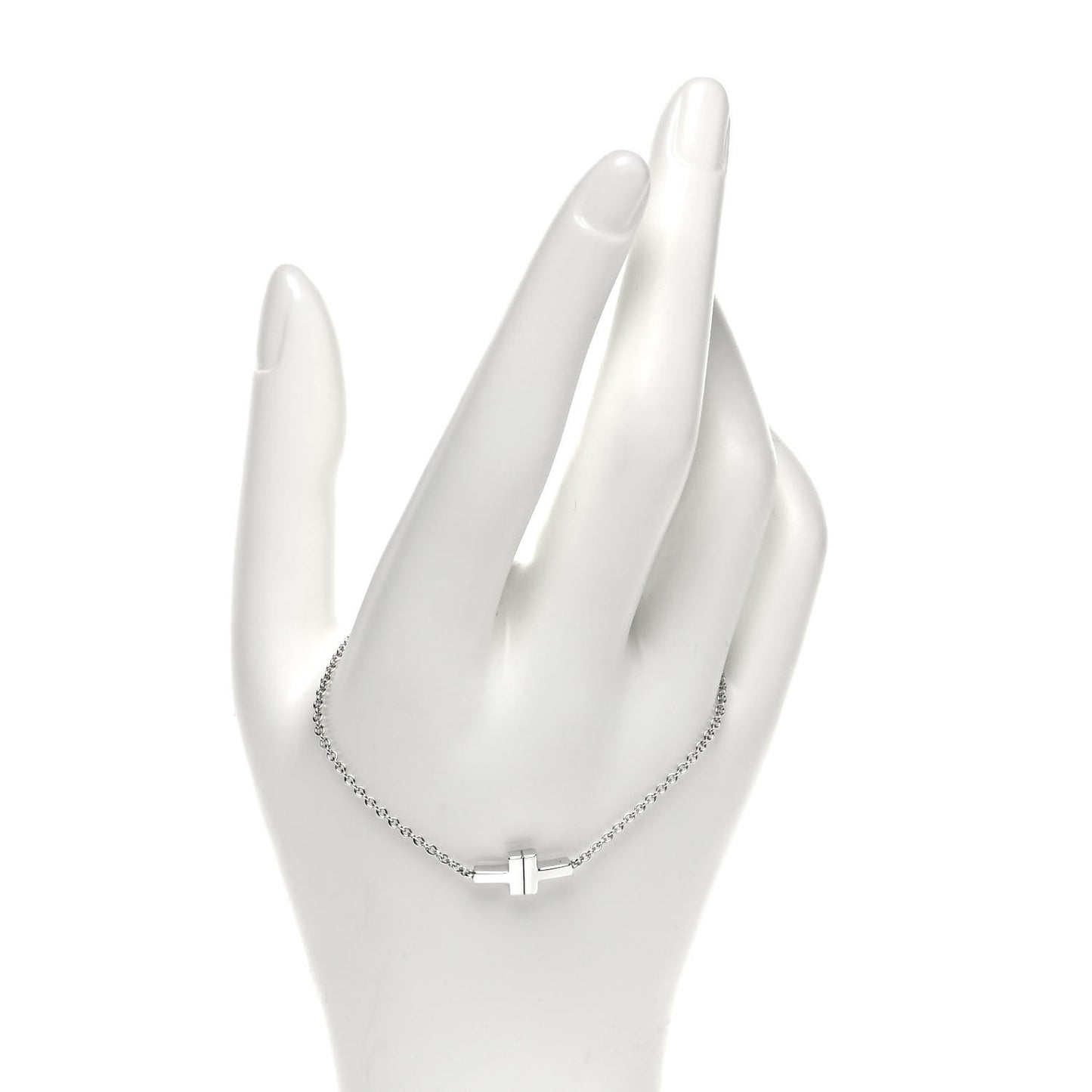 Sterling Silver T Two Single Chain Bracelet