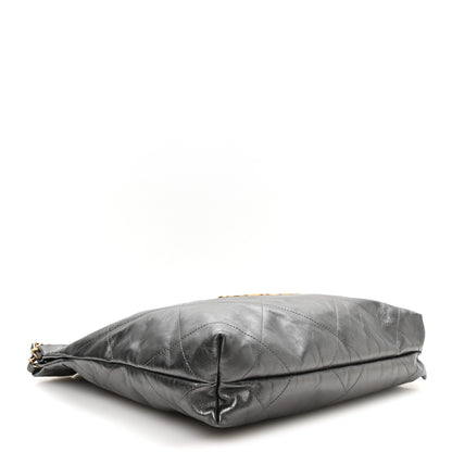 Chanel Metallic Calfskin Quilted Small Chanel 22 Ruthenium 5 of 11