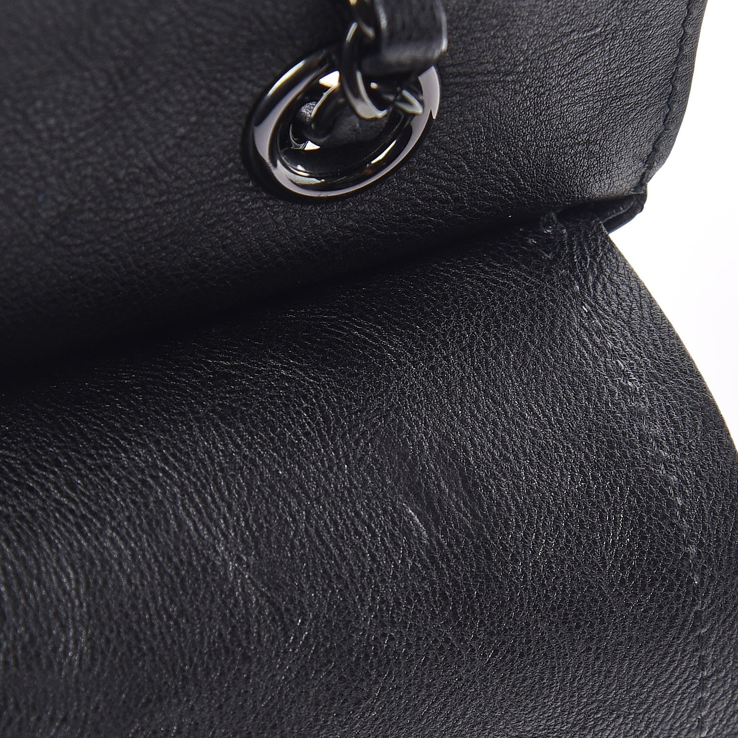 Chanel Crumpled Calfskin Quilted Medium Double Flap So Black 9 of 12