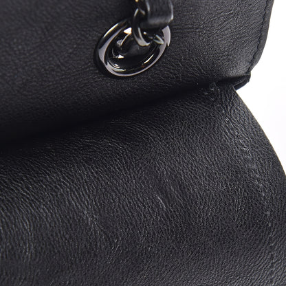 Chanel Crumpled Calfskin Quilted Medium Double Flap So Black 9 of 12