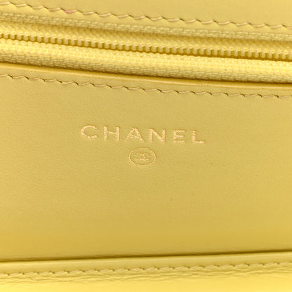 Chanel Caviar Quilted CC Filigree Wallet On Chain WOC Yellow 6 of 10