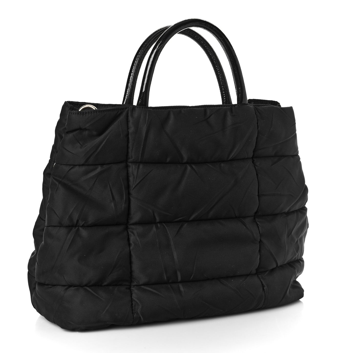 Crispy Nylon Shopping Tote Black