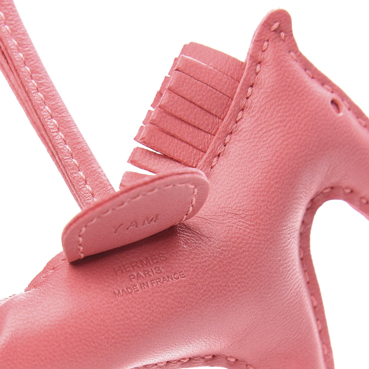 Hermes Milo Lambskin Grigri Rodeo Horse Bag Charm PM Rose Azalee 4 of 5