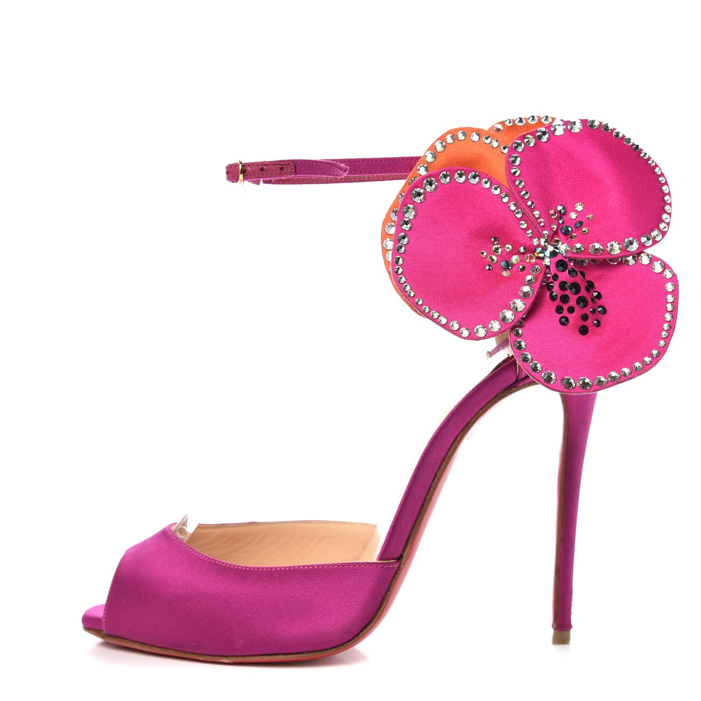 Satin Crystal Pensamoi 120 Pumps 36 Eveque Papaye