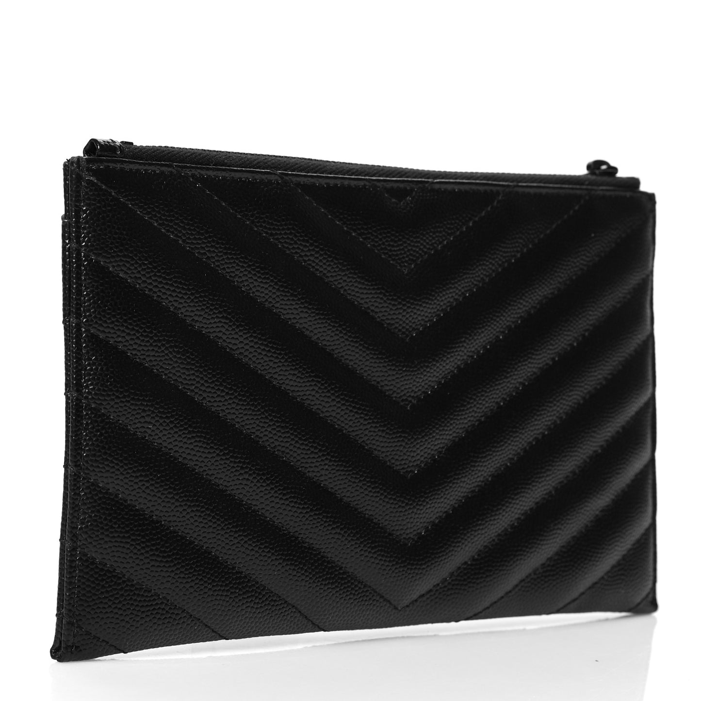 Grain De Poudre Chevron Monogram Bill Pouch Black