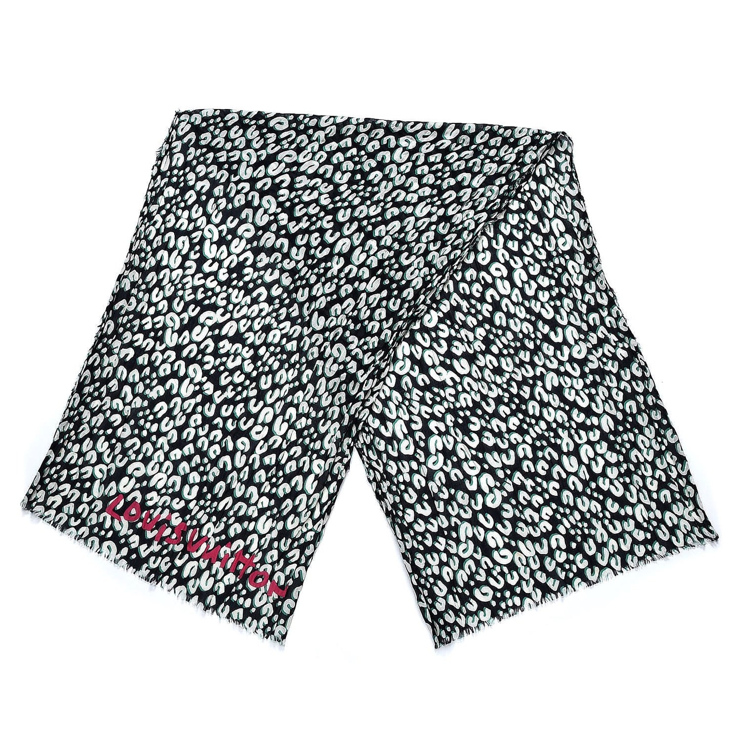 Cotton Leopard Stole Blue Infini