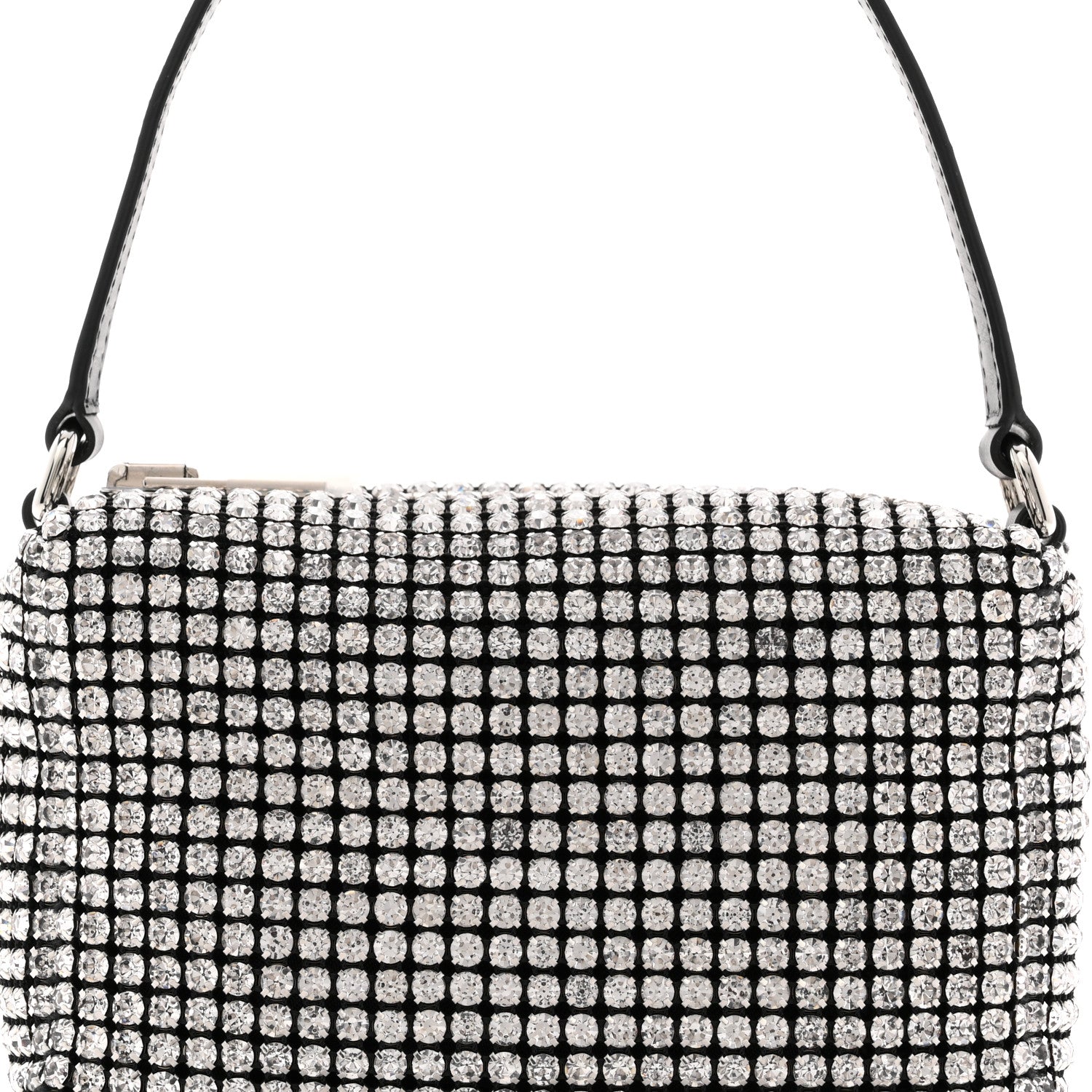 Alexander Wang Mesh Crystal Rhinestone Mini Heiress Pouch Black Silver 7 of 10