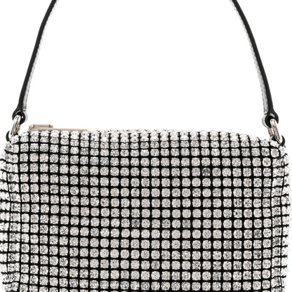 Alexander Wang Mesh Crystal Rhinestone Mini Heiress Pouch Black Silver 7 of 10