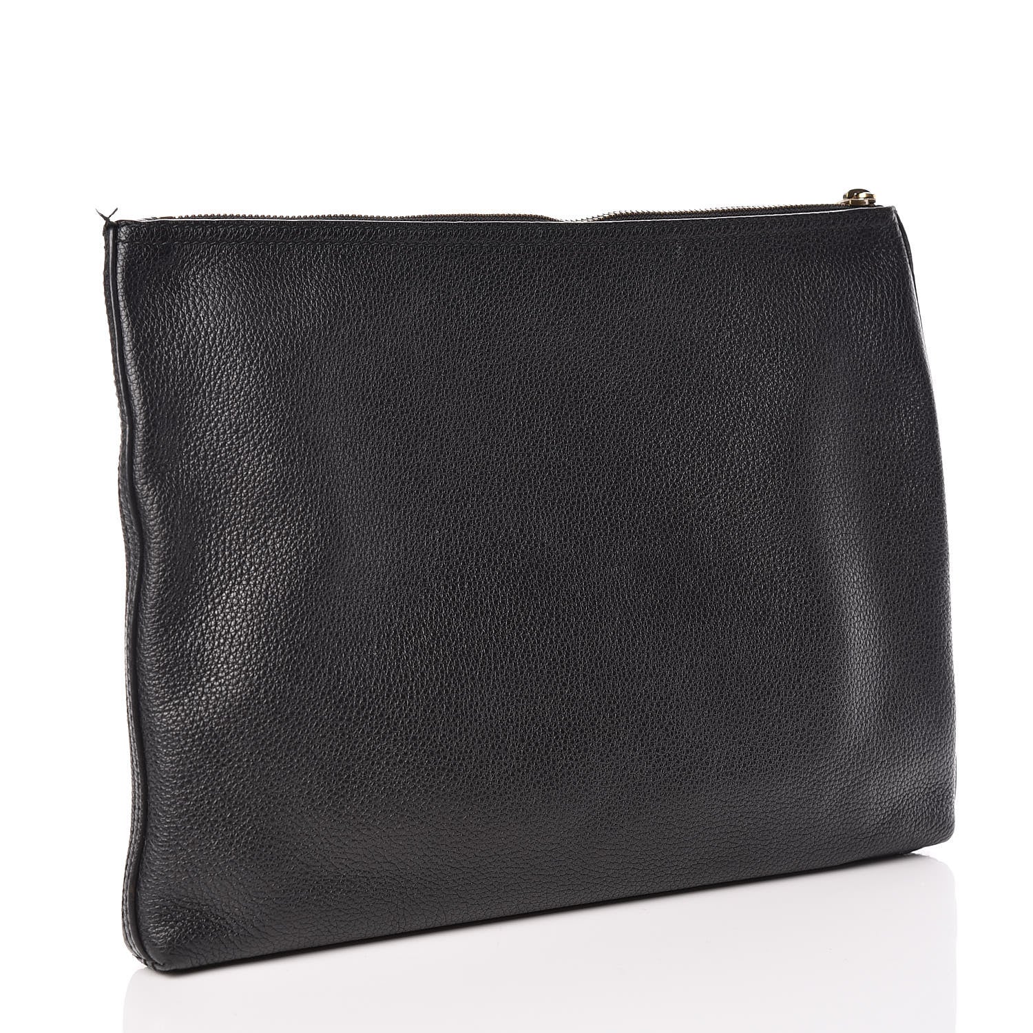 Gucci Pebbled Calfskin Medium Logo Portfolio Clutch Black 3 of 12