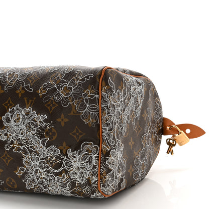Louis Vuitton Monogram Dentelle Speedy 30 Silver 10 of 10