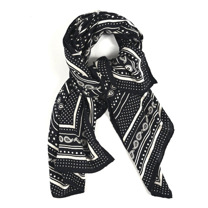 Hermes Cashmere Silk Les Cles Bandana Shawl 140 Black White 1 of 6
