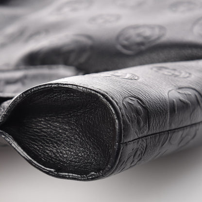 Alexander McQueen Calfskin Skull Embossed De Manta Clutch Black 10 of 11