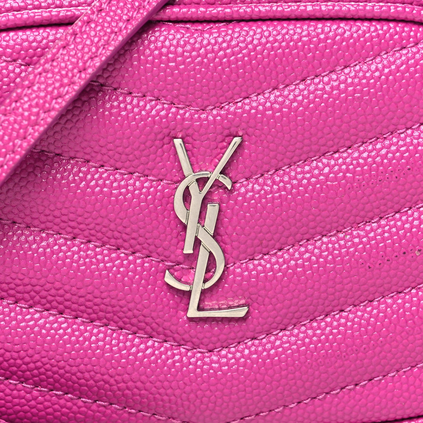 Grain De Poudre Matelasse Monogram Baby Lou Camera Bag Electric Fuxia