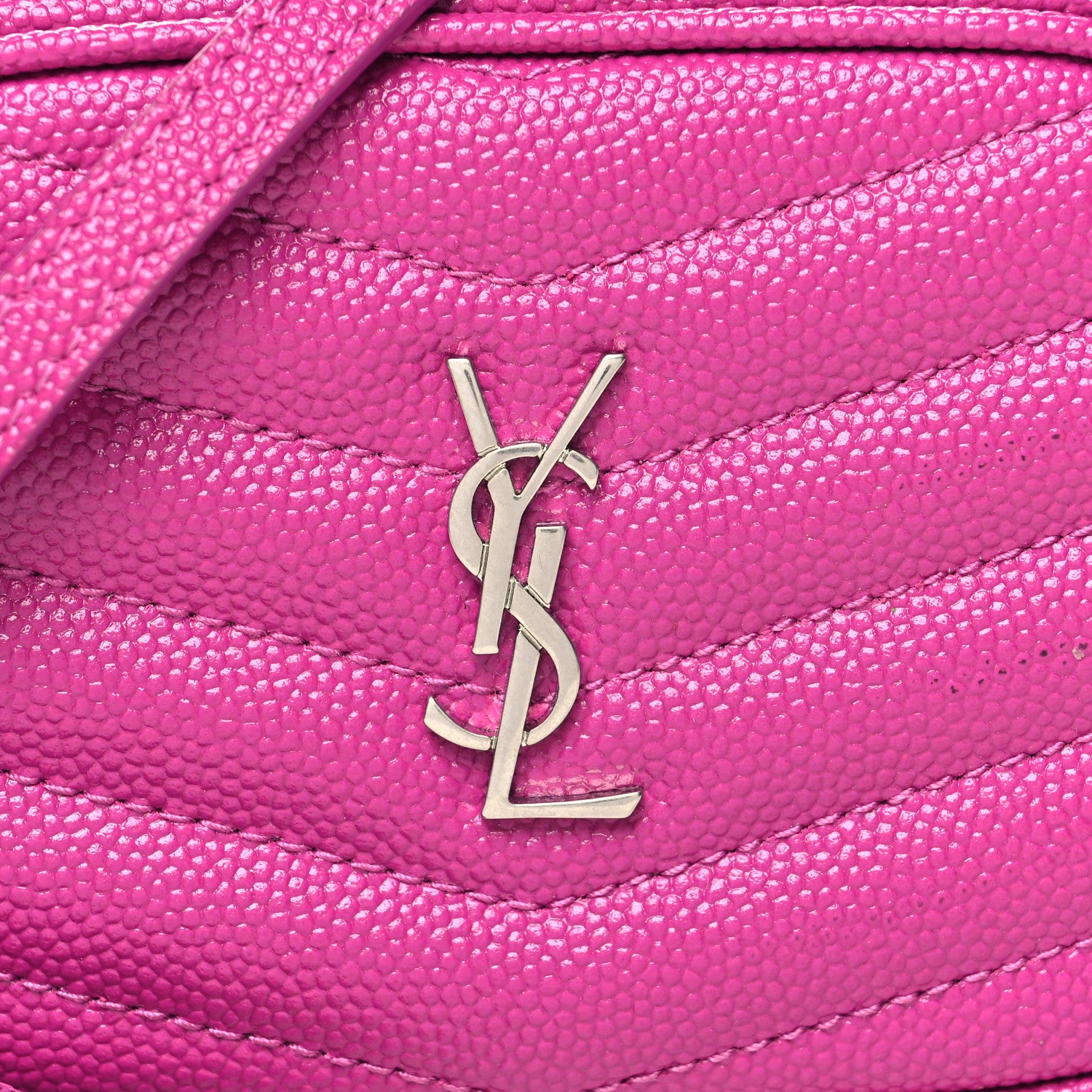 Saint Laurent Grain De Poudre Matelasse Monogram Baby Lou Camera Bag Electric Fuxia 8 of 10