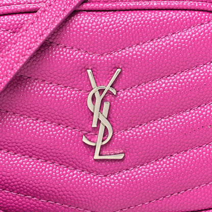 Saint Laurent Grain De Poudre Matelasse Monogram Baby Lou Camera Bag Electric Fuxia 8 of 10
