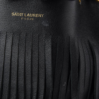 Saint Laurent Calfskin Small Emmanuelle Fringe Hobo Bag Black 11 of 11