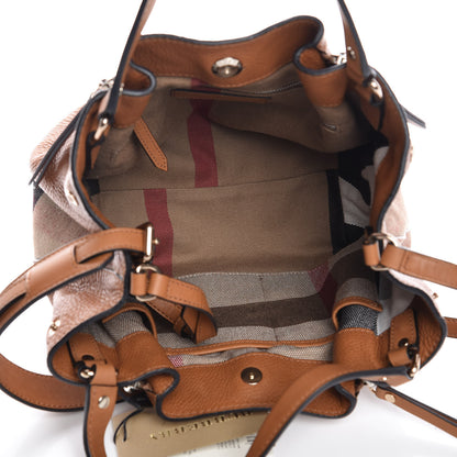 Burberry Grainy Calfskin House Check Small Maidstone Saddle Brown 6 of 7