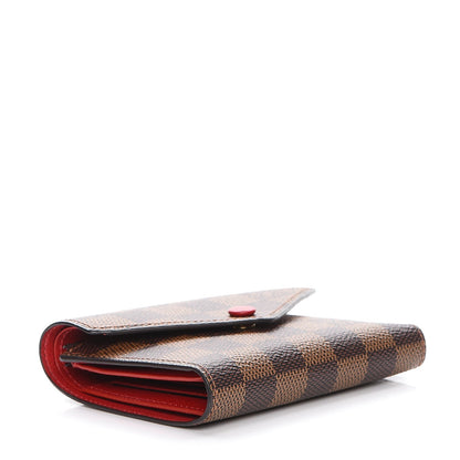 Louis Vuitton Damier Ebene Victorine Wallet Red 4 of 7