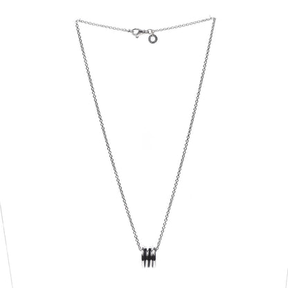 Bulgari 18K White Gold Black Enamel B.Zero1 Pendant Necklace 3 of 5