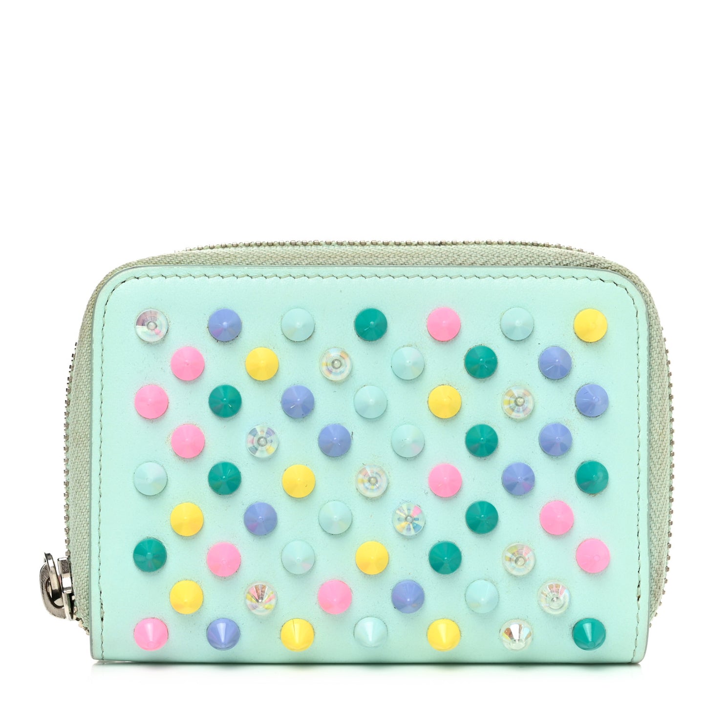 Calfskin Spiked Panettone Coin Purse Source Multicolor