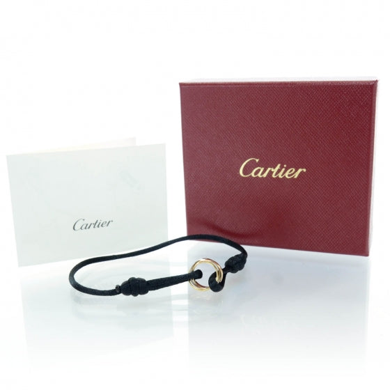 Cartier 18k Pink Yellow White Gold Trinity Adjustable Cord Bracelet 3 of 4