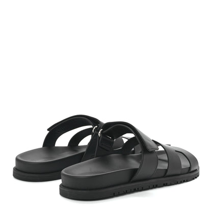 Hermes Calfskin Womens Chypre Sandals 40 Black 4 of 9