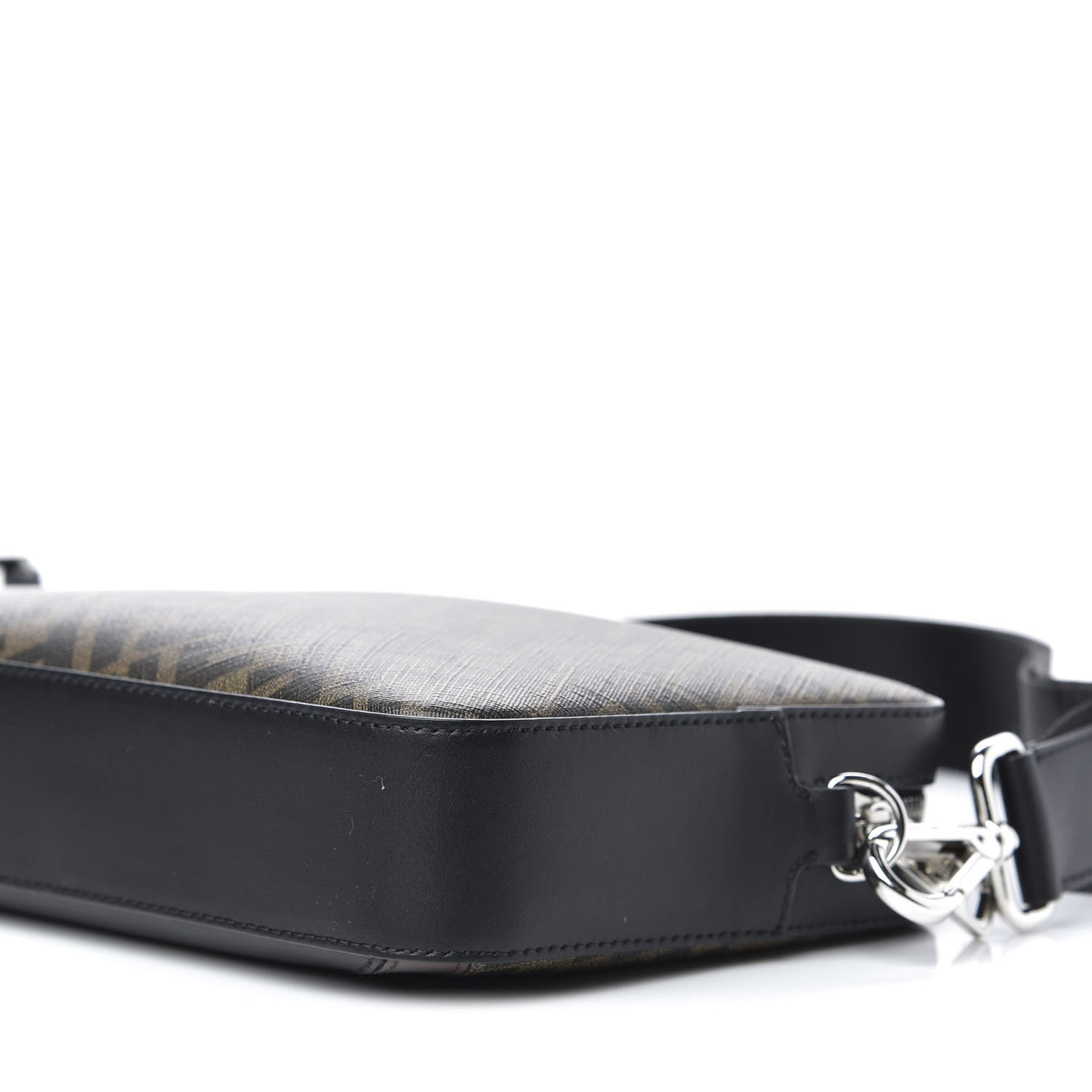 Glazed Fabric Vitello Liberty FF 1974 Diagonal Medium Camera Case Tobacco Moresco Black