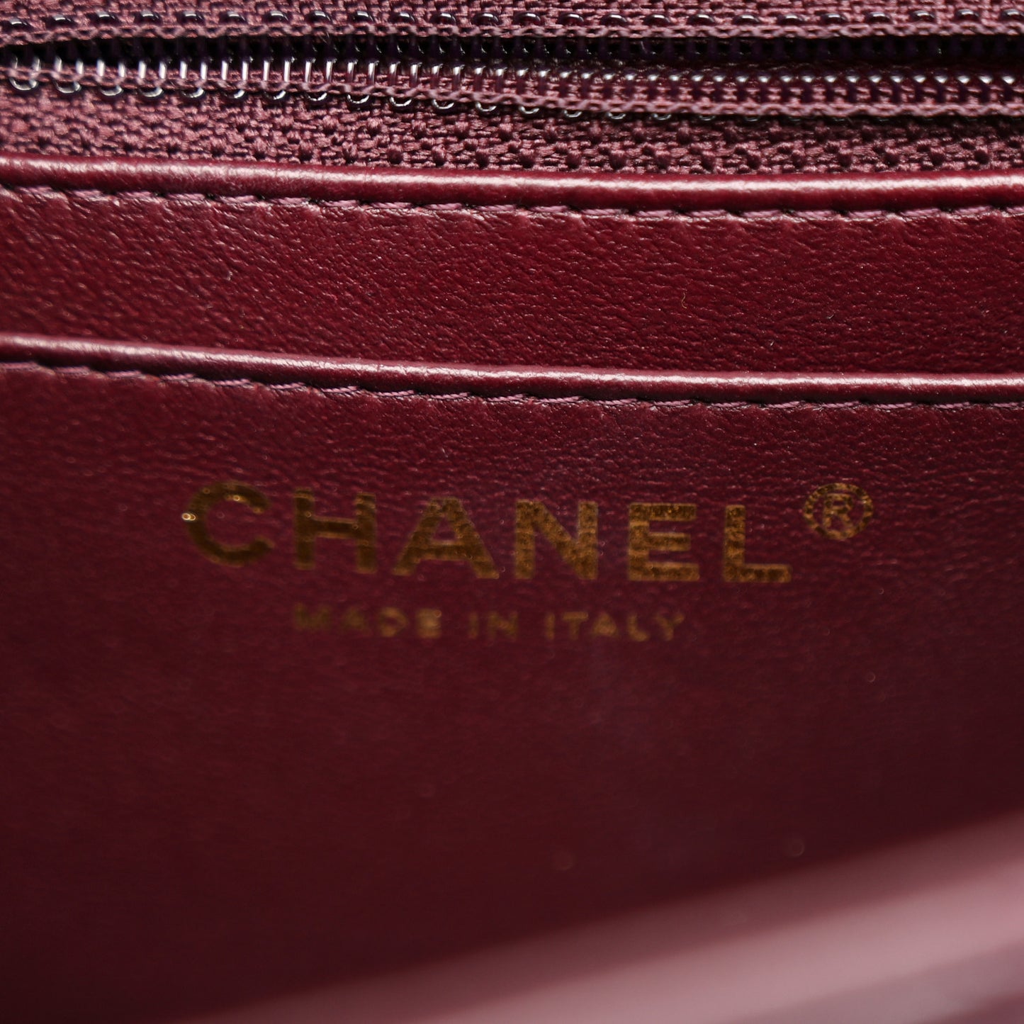 Lambskin Quilted Mini Rectangular Flap Burgundy Burgundy