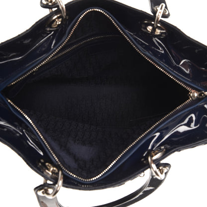 Christian Dior Patent Cannage Large Lady Dior Navy Blue 5 of 7