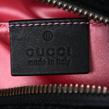 Gucci Velvet Matelasse Deer Embroidered Small GG Marmont Chain Shoulder Bag Black 6 of 10