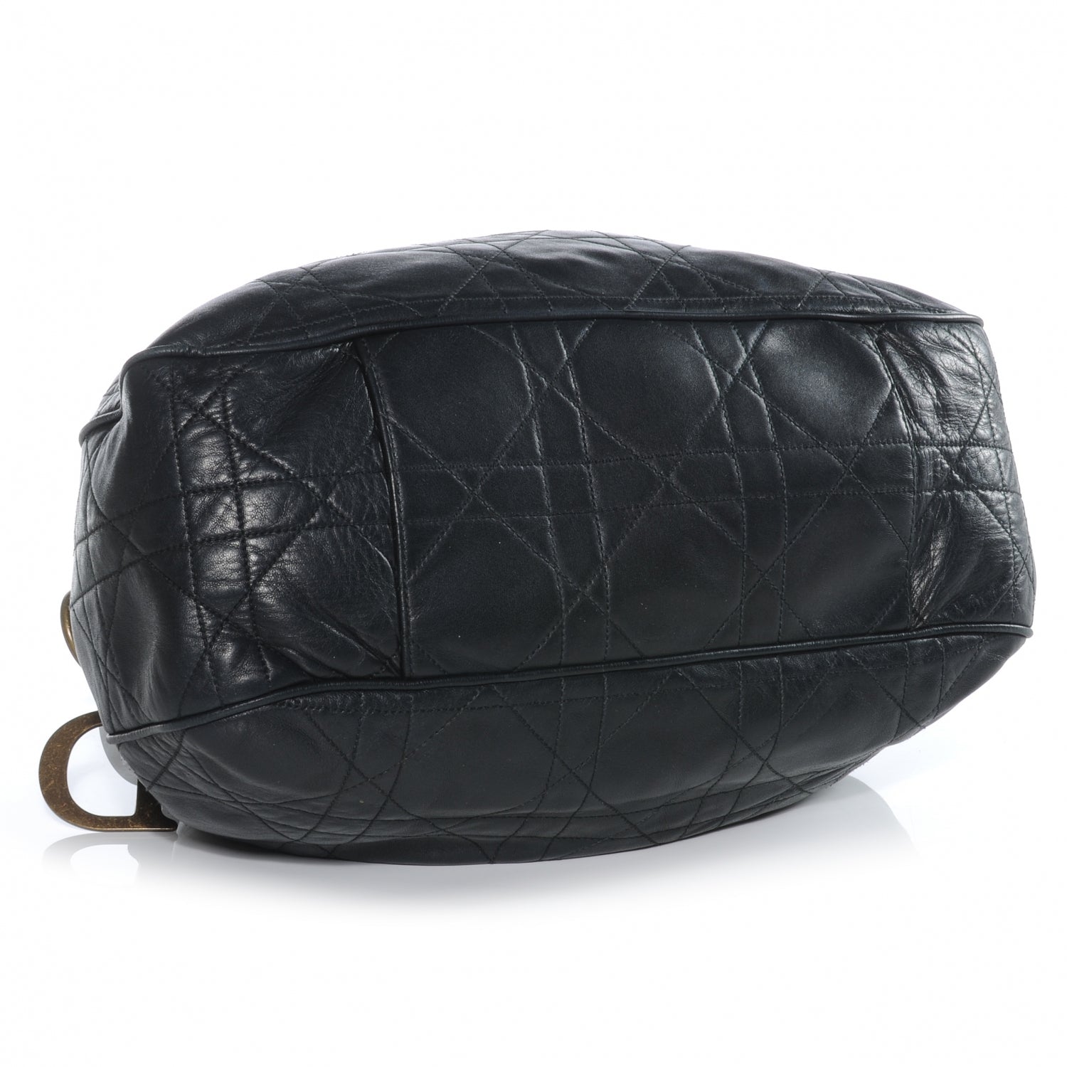 Christian Dior Lambskin Cannage Drawstring Bag Black 4 of 7