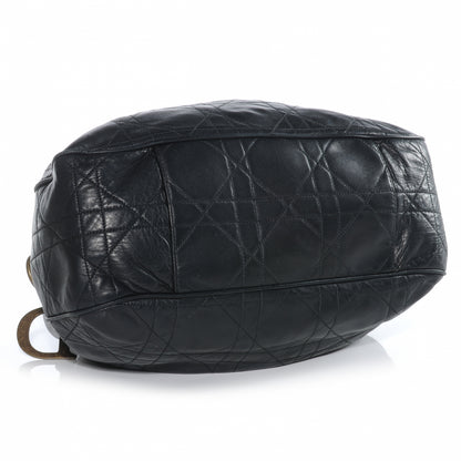 Christian Dior Lambskin Cannage Drawstring Bag Black 4 of 7