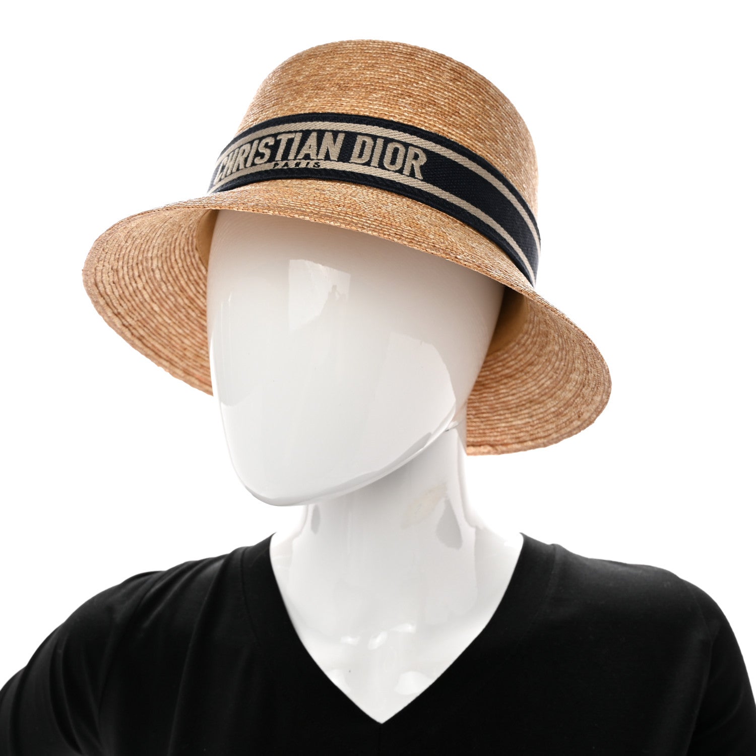 Christian Dior Straw Bucket Hat 58 Natural 2 of 9