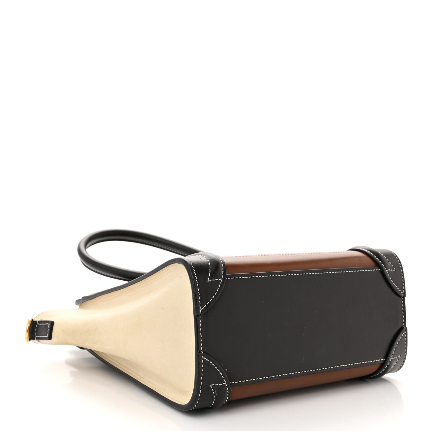Smooth Calfskin Nano Tri-Color Luggage Chestnut