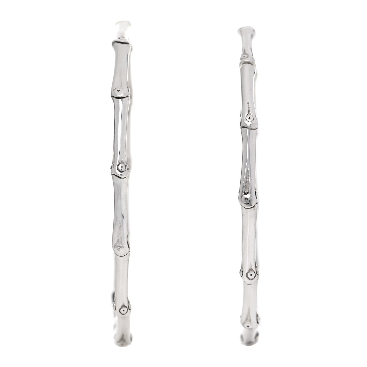 Sterling Silver 57mm Bamboo Hoop Earrings