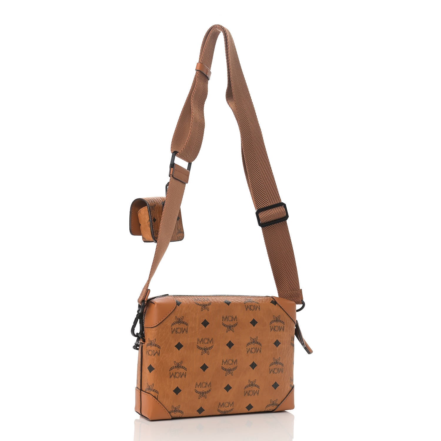 MCM Visetos Soft Berlin Multifunction Crossbody Cognac 3 of 9
