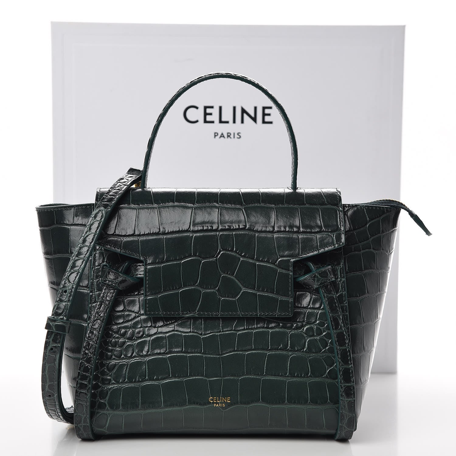 Celine Calfskin Crocodile Embossed Nano Belt Bag Amazone 10 of 10