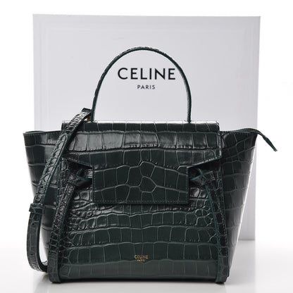 Celine Calfskin Crocodile Embossed Nano Belt Bag Amazone 10 of 10