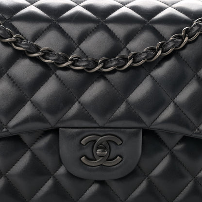 Chanel Lambskin Quilted Jumbo Double Flap So Black 8 of 12