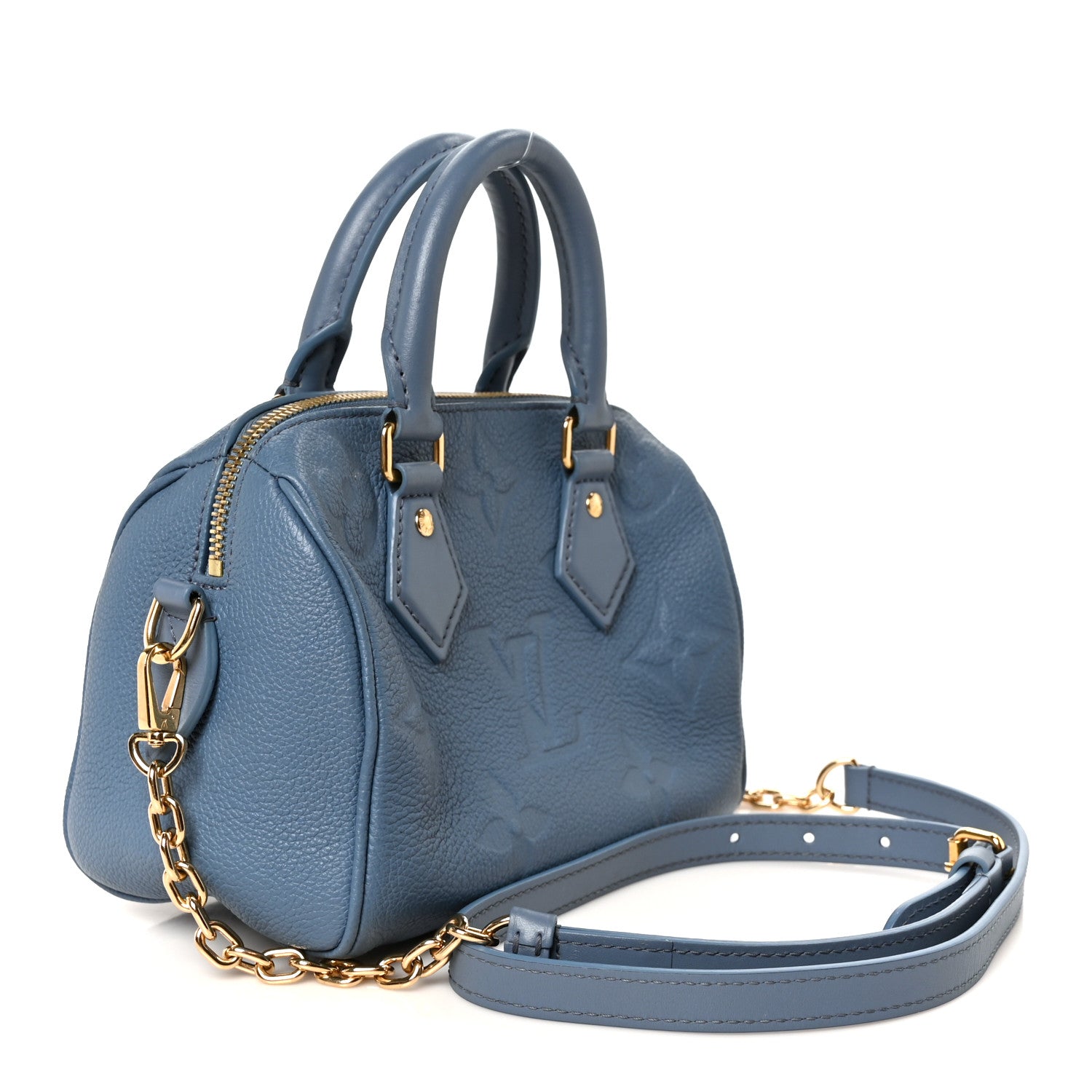 Louis Vuitton Empreinte Monogram Giant Speedy Bandouliere 20 Blue Jean 3 of 10