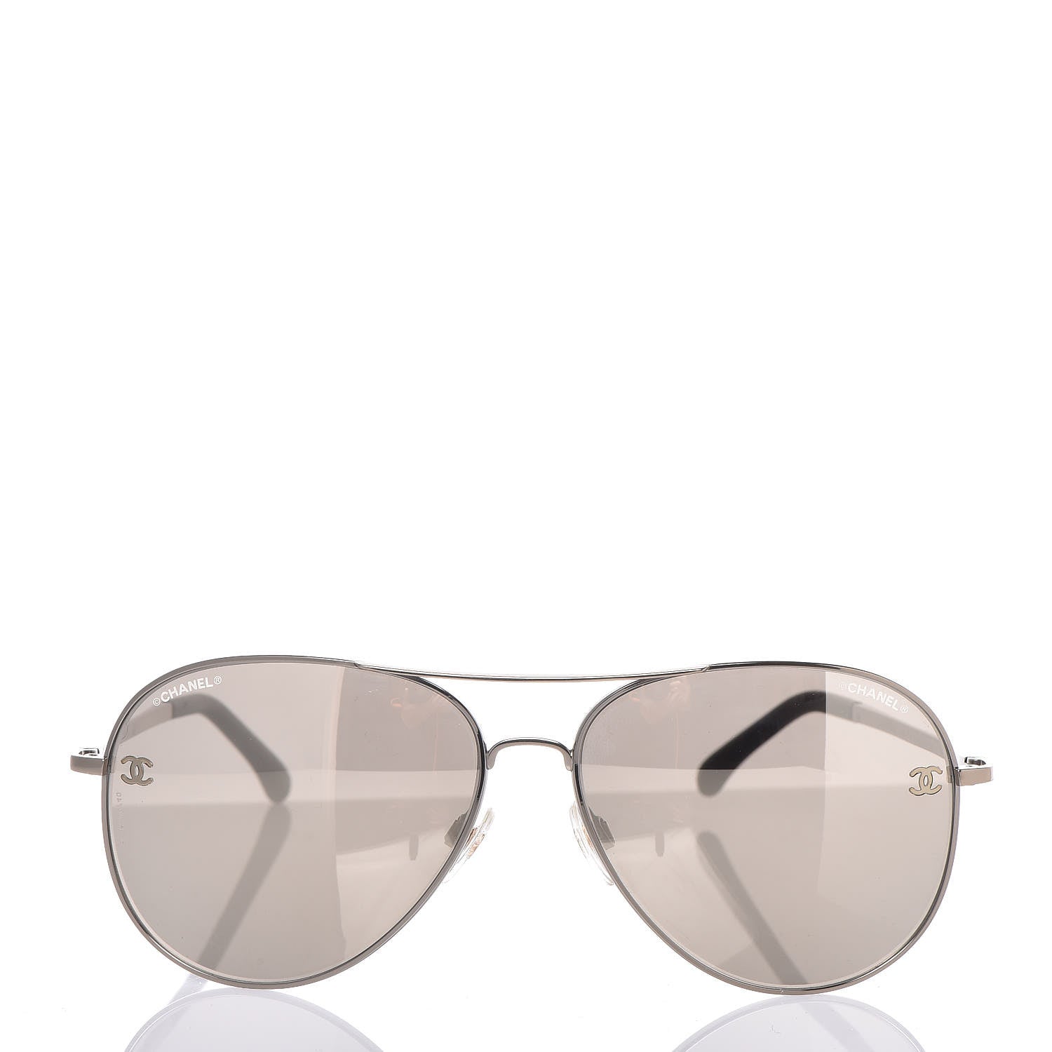 Chanel Metal Aviator CC Sunglasses 4189-T-Q Silver 3 of 8