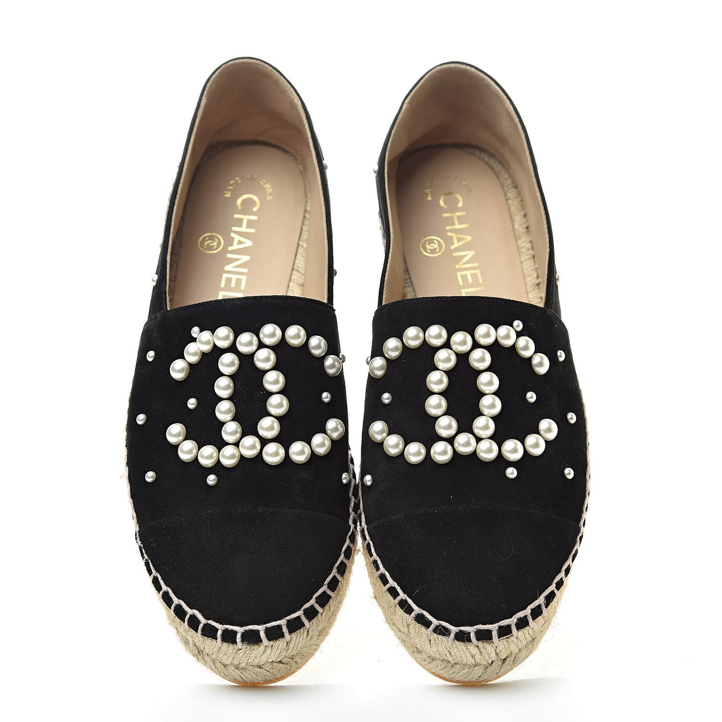 Suede Pearl CC Espadrilles 36 Black
