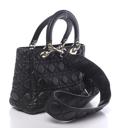 Christian Dior Grained Calfskin Cannage Medium Supple Lady Dior Black 3 of 9