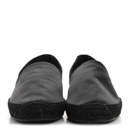 Saint Laurent Crepe Satin Elba Espadrilles 38 Black 3 of 9