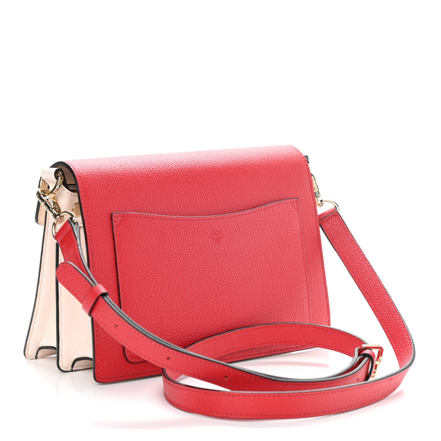Calfskin Visetos Small Patricia Crossbody Bag Cognac Red